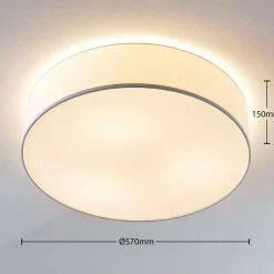 Lindby Gang|Loftlamper > Stof-loftlampe Gordana i hvid, 57 cm