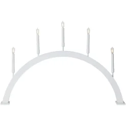 STAR TRADING Julepynt|Vinduesdekoration > Storm vinduesstage, 5 lyskilder, 59 cm, hvid