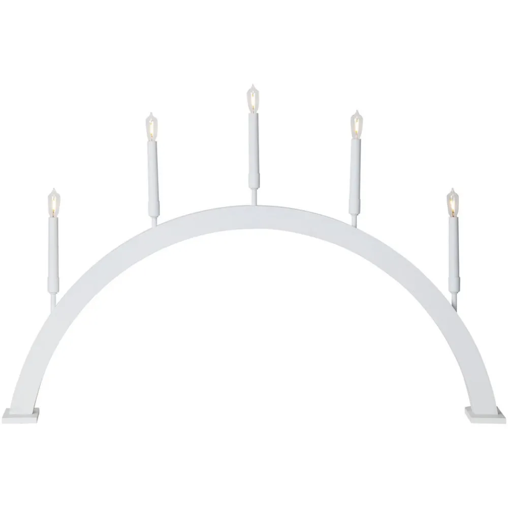 STAR TRADING Julepynt|Vinduesdekoration > Storm vinduesstage, 5 lyskilder, 59 cm, hvid