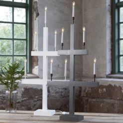 STAR TRADING Julepynt|Vinduesdekoration > Storm vinduesstage, 5 lyskilder, 118 cm, hvid