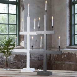 Julepynt|Vinduesdekoration ^ STAR TRADING Storm vinduesstage, 5 lyskilder, 118 cm, mørkegrå