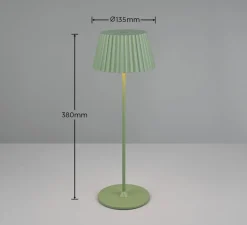 Reality Leuchten Terrassebelysning > Suarez LED-bordlampe, grøn, højde 39 cm, metal