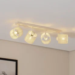 Argon Spotlights > Suerte loftlampe, cremehvid, hørtekstil, 4 lyskilder