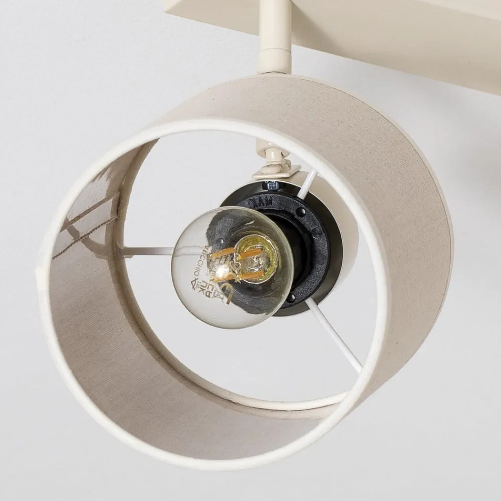 Argon Spotlights > Suerte loftlampe, cremehvid, hørtekstil, 4 lyskilder