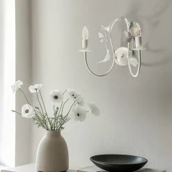 Luminex Væglamper > Summer væglampe, hvid/grøn/pink, bredde 25 cm, stål, 2 lyskilder