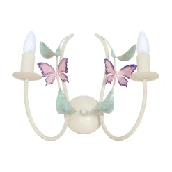 Luminex Væglamper > Summer væglampe, hvid/grøn/pink, bredde 25 cm, stål, 2 lyskilder