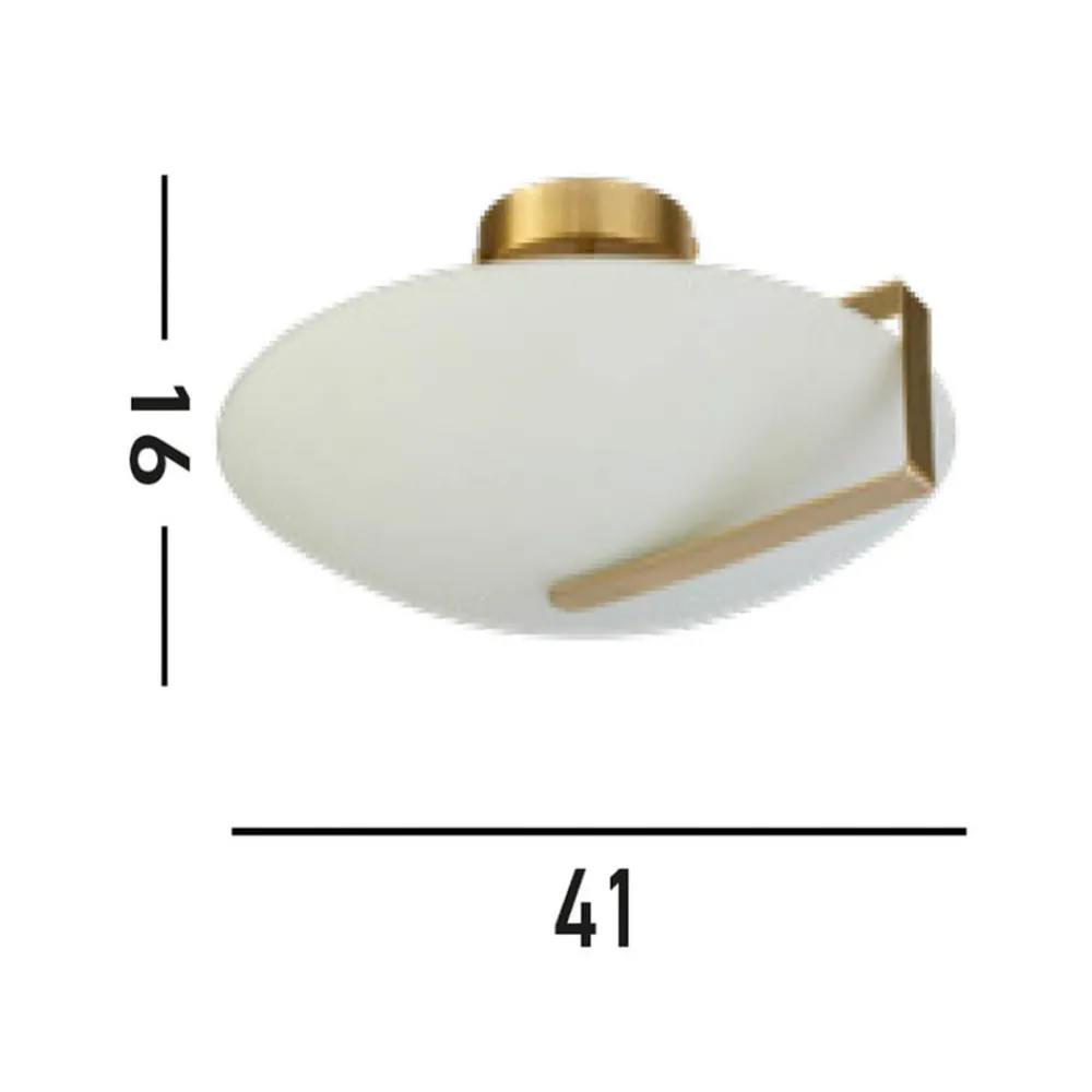 Loftlamper ^ Searchlight Sundial loftlampe, guld/opalhvid, stål, glas, E27