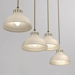 Pendellamper ^ Luminex Sven hængelampe, 4 lyskilder, beige, stål