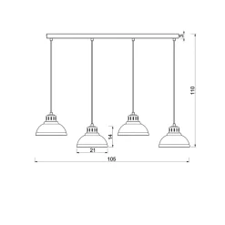 Pendellamper ^ Luminex Sven hængelampe, 4 lyskilder, beige, stål