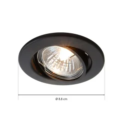Deko-Light Indbygningsspots|Spotlights > Svingbar lavsp.-indbygningsring 68er, mat sort