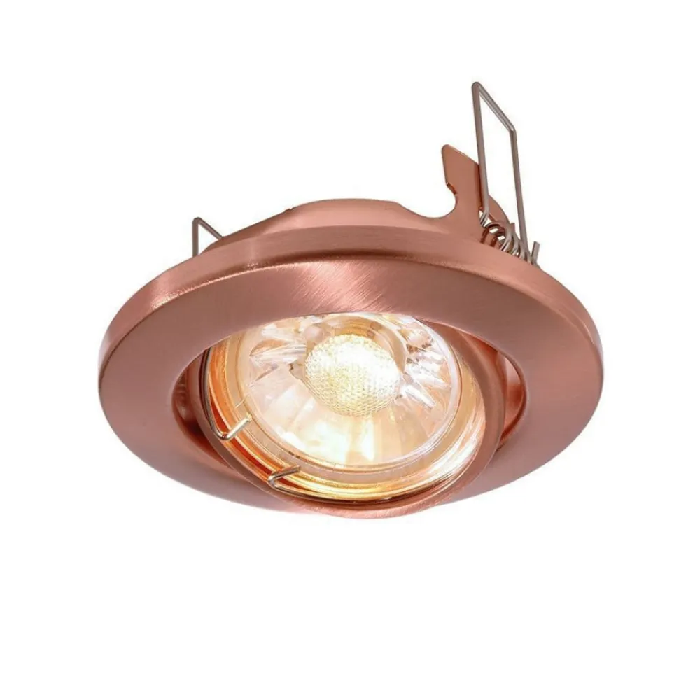Deko-Light Indbygningsspots|Spotlights > Svingbar lavsp.-mont.ring 68er, børstet kobber