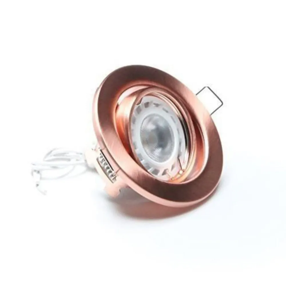 Deko-Light Indbygningsspots|Spotlights > Svingbar lavsp.-mont.ring 68er, børstet kobber