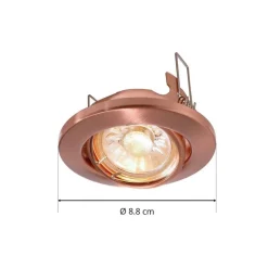 Deko-Light Indbygningsspots|Spotlights > Svingbar lavsp.-mont.ring 68er, børstet kobber