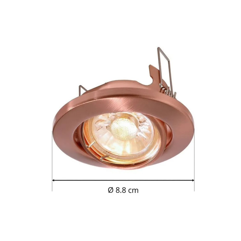 Deko-Light Indbygningsspots|Spotlights > Svingbar lavsp.-mont.ring 68er, børstet kobber