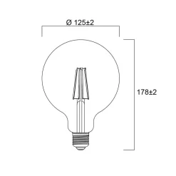 Sylvania Filament Pære > E27 filament LED G120 4W 2.700 K 840 lm