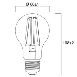 Sylvania Filament Pære > E27 filament LED-pære 4W 2.700 K 840 lm