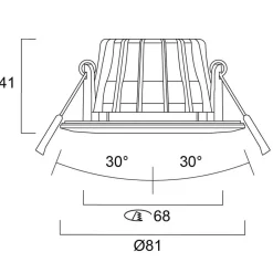 Sylvania Loftlamper|Indbygningsspots > indbygningslampe Obico 68, krom, IP65, CCT, dæmpbar