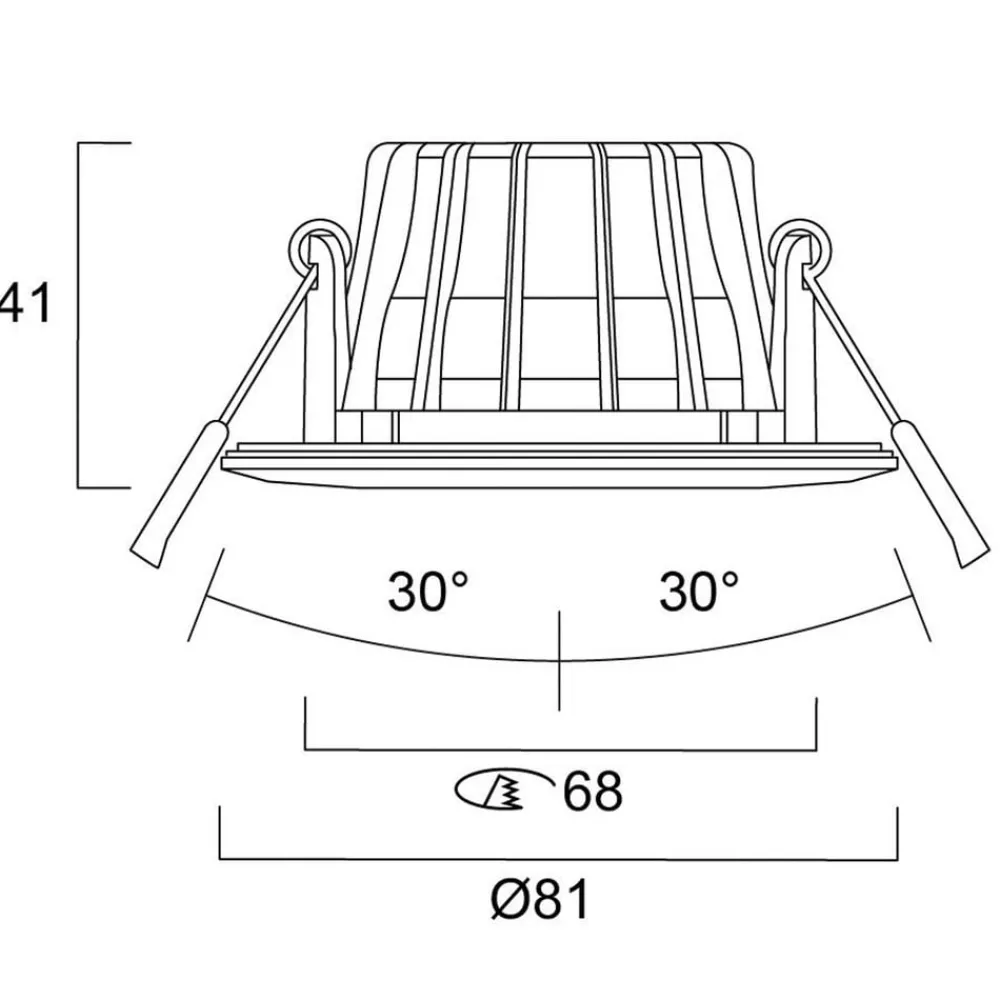 Loftlamper|Indbygningsspots ^ Sylvania indbygningslampe Obico 68, sort, IP65, CCT, dæmpbar