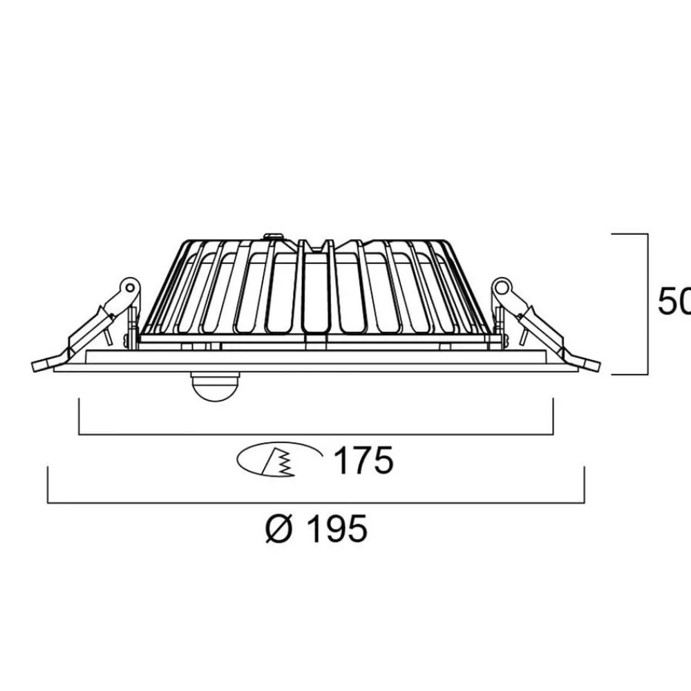 Indbygningsspots ^ Sylvania LED-downlight Insaver Slim, IP44, Ø 17,5 cm, sensor