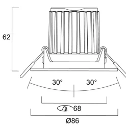 Sylvania Indbygningsspots > LED-indbygningslampe Start, sort, IP44, CCT dæmpbar