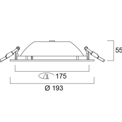 Indbygningsspots ^ Sylvania LED-indbygningslampe Start, IP54, hvid, 830, Ø 17,5 cm