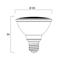 Sylvania Led Pærer > LED-reflektorpære E27 11W PAR30 3.000K dæmpbar 36° 820lm
