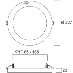 Sylvania Indbygningsspots > Start 5in1 LED-downlight indbygget/påbygget PIR