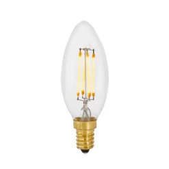 Dæmpbar Led-Pære|Filament Pære ^ Tala LED-pære, stearinlys, E14, 4 W, 2.700 K, klar, dæmpbar.