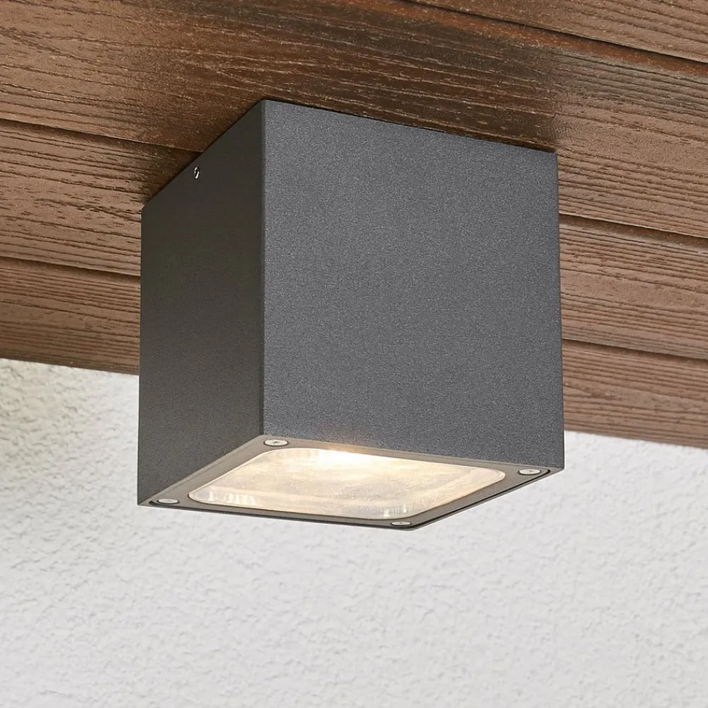 Udendørs Loftlamper ^ Lucande Tanea - LED loftlampe i terningform, IP54