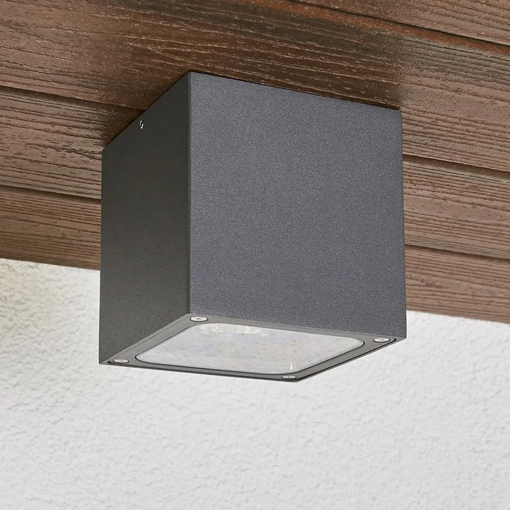 Udendørs Loftlamper ^ Lucande Tanea - LED loftlampe i terningform, IP54