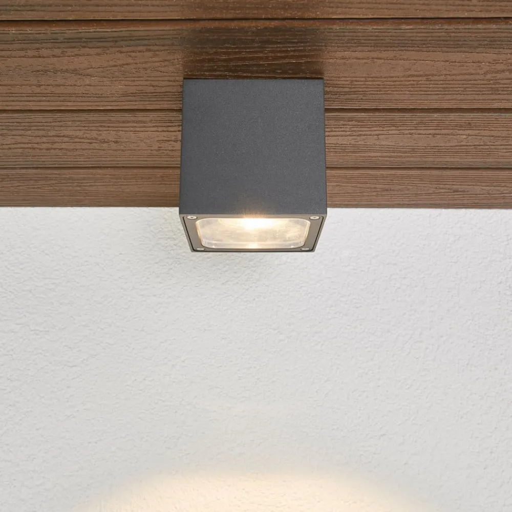 Udendørs Loftlamper ^ Lucande Tanea - LED loftlampe i terningform, IP54
