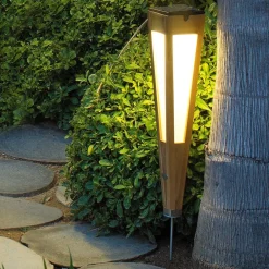 Les Jardins Solcelle Lampe Med Sensor|Solcellelamper > Tecka LED-solcellelampe med sensor, 52 cm, teak