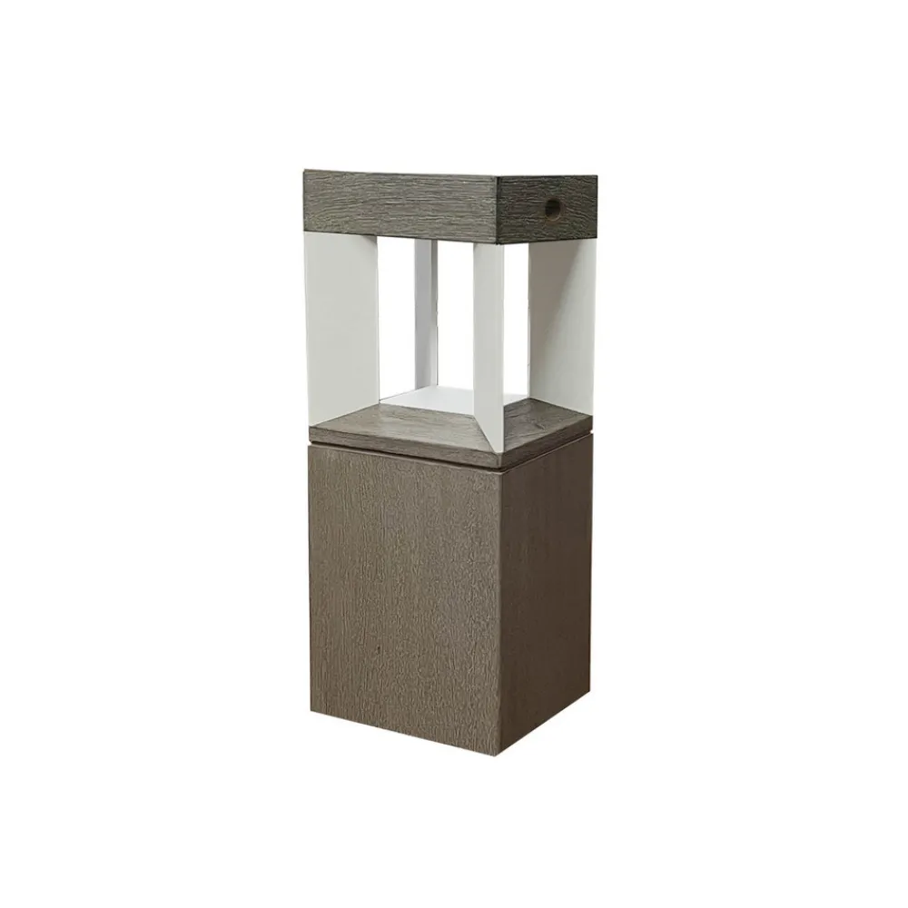 Les Jardins Solcelle Lampe Med Sensor|Sokkellamper Med Sensor > Teckalu LED-sokkellampe solcelle sensor teak/hvid