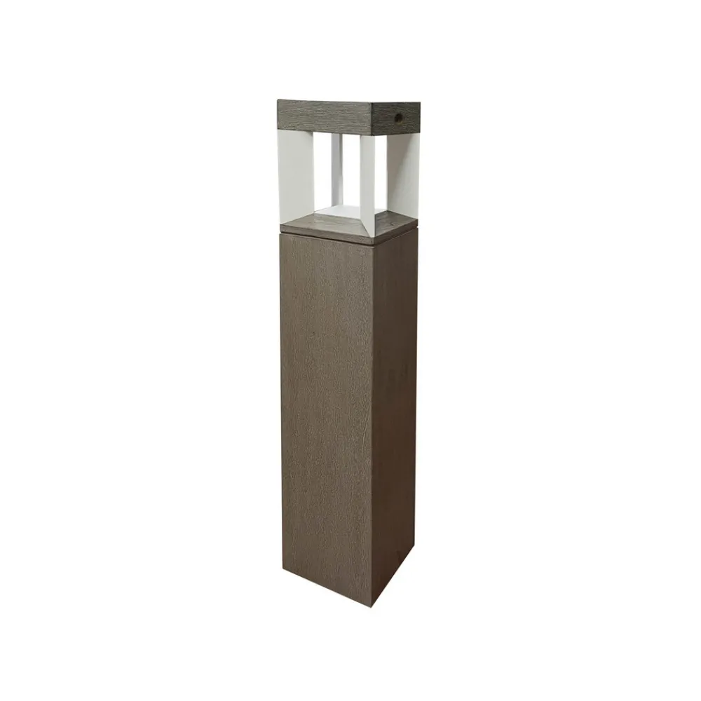 Solcelle Lampe Med Sensor|Solcellelamper ^ Les Jardins Teckalu LED-vejlampe solcelle sensor teak/hvid