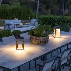 Solcellelamper ^ Les Jardins Tecka soldrevet LED-lanterne, bærbar, DuraTek 25cm