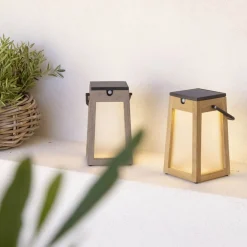 Solcellelamper ^ Les Jardins Tecka soldrevet LED-lanterne, bærbar, DuraTek 25cm