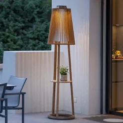 Les Jardins Solcelle Lampe Med Sensor|Solcellelamper > Tecka sol-gulvlampe med sensor, teak