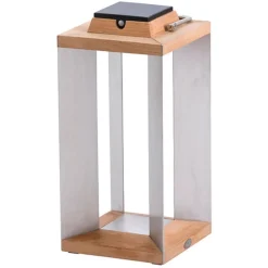 Solcelle Lampe Med Sensor|Solcellelamper ^ Les Jardins Teckinox LED-solcellelanterne, teak/stål, 45,5 cm