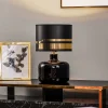 Bordlamper ^ Argon Tekstil bordlampe Bodo, sort-guld