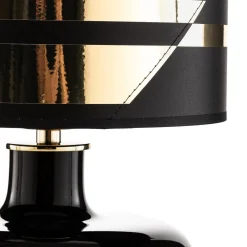 Bordlamper ^ Argon Tekstil bordlampe Bodo, sort-guld