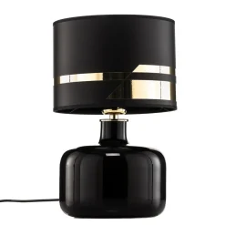 Bordlamper ^ Argon Tekstil bordlampe Bodo, sort-guld