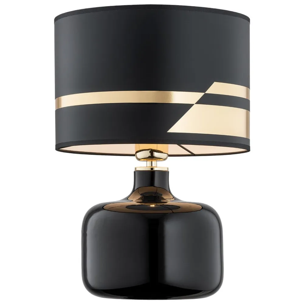 Bordlamper ^ Argon Tekstil bordlampe Bodo, sort-guld