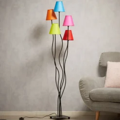 Näve Gang|Pendellamper > Tekstil gulvlampe Colori med 5 lyskilder farvet