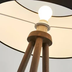 Lindby Gang|Pendellamper > Tekstilgulvlampe Majken - mørkegrå/sort