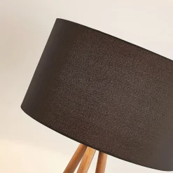 Lindby Gang|Pendellamper > Tekstilgulvlampe Majken - mørkegrå/sort
