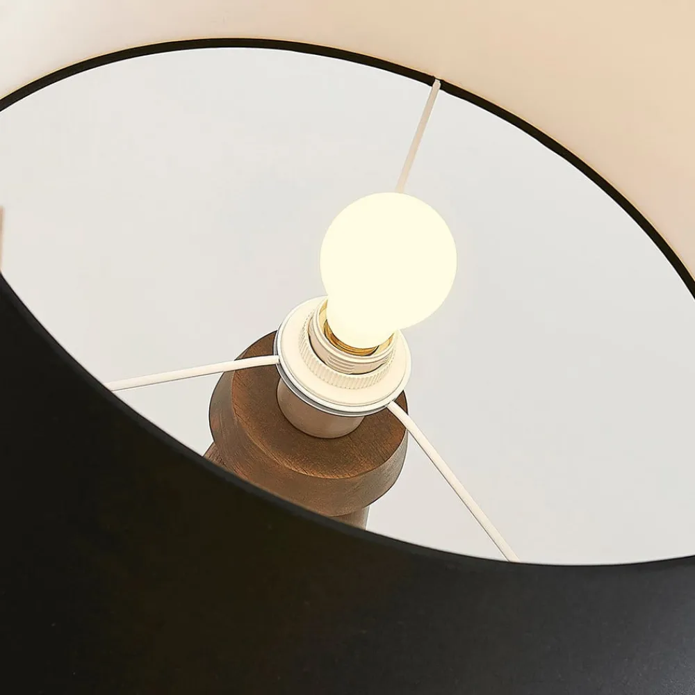 Lindby Gang|Pendellamper > Tekstilgulvlampe Majken - mørkegrå/sort