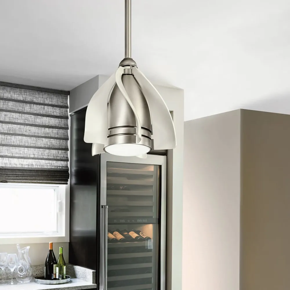 KICHLER Loftventilatorer > Terna LED-loftventilator, nikkel/creme