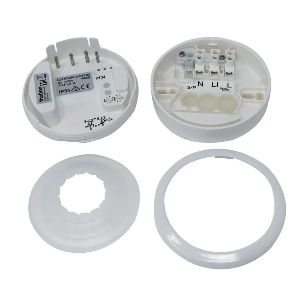 Sensor ^ Theben -tilstedeværelsesdetektor Luxa 103 S360-100-12 AP WH,