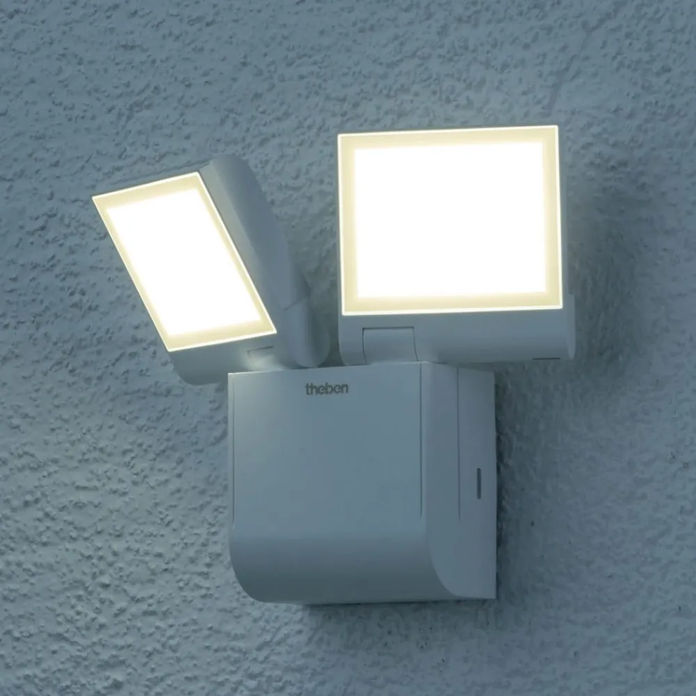 Væglamper ^ Theben udendørs LED-væglampe theLeda S17-100L, hvid, 2 lyskilder.