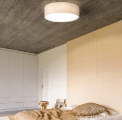 FISCHER & HONSEL Loftlamper|Loftlamper > Thor loftslampe i tekstil, sand, Ø 60cm